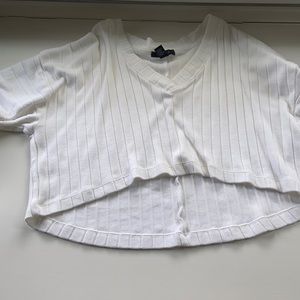 White cropped sweater